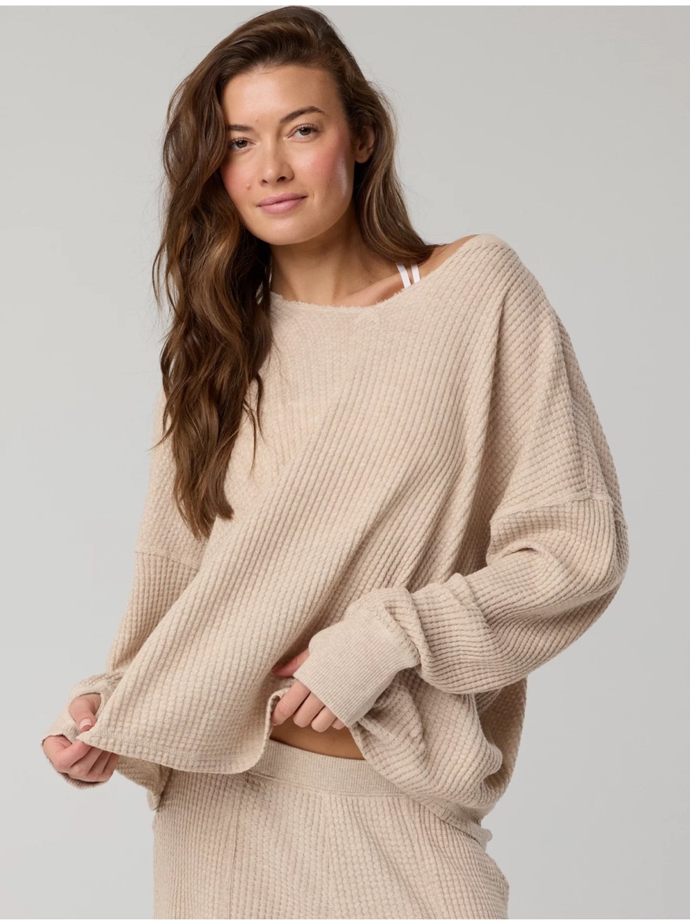 OFFLINE By Aerie Wow! Waffle Notch Neck Long Sleeve T-Shirt